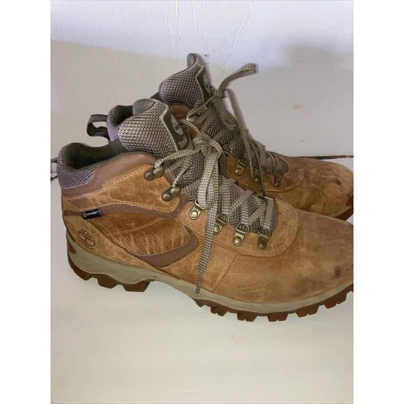 TIMBERLAND MEN'S TAN LEATHER WATERPROOF A1J1N HIKING BOOTS SIZE 12 - Picture 5 of 11